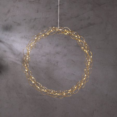 Curly Krans med belysning 45 cm - guld - Belysning - Dekorationsbelysning - Dekorationsbelysning inomhus - Ljuslist