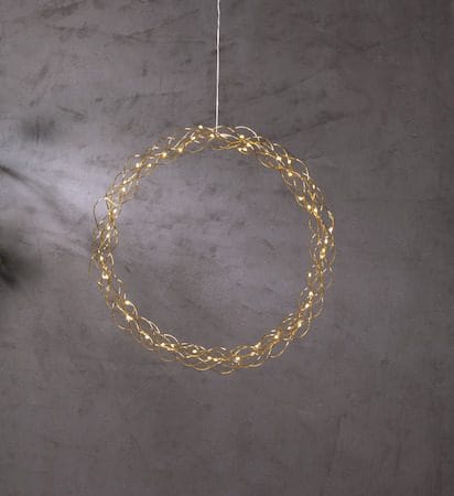 Curly Krans med belysning 45 cm - guld - Belysning - Dekorationsbelysning - Dekorationsbelysning inomhus - Ljuslist
