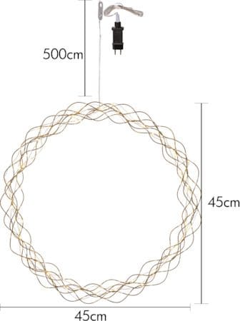 Curly Krans med belysning 45 cm - guld - Belysning - Dekorationsbelysning - Dekorationsbelysning inomhus - Ljuslist