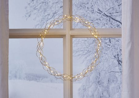 Curly Krans med belysning 45 cm - guld - Belysning - Dekorationsbelysning - Dekorationsbelysning inomhus - Ljuslist