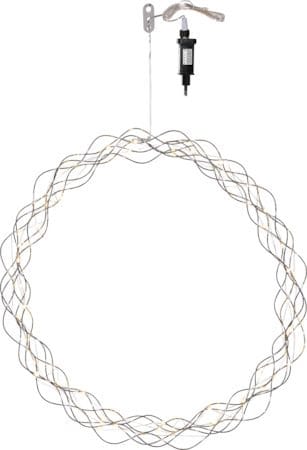 Curly Krans med belysning 45 cm, silver