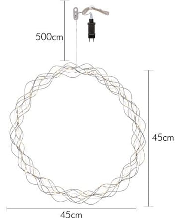 Curly Krans med belysning 45 cm - silver - Belysning - Dekorationsbelysning - Dekorationsbelysning inomhus - Ljuslist