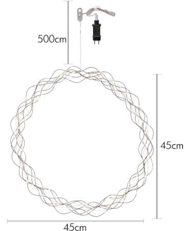 Curly Krans med belysning 45 cm - silver - Belysning - Dekorationsbelysning - Dekorationsbelysning inomhus - Ljuslist