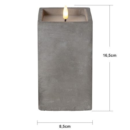 Flamme Cem LED Blockljus 9 cm - grå - Belysning - Dekorationsbelysning - Dekorationsbelysning inomhus - Batteridrivna ljus