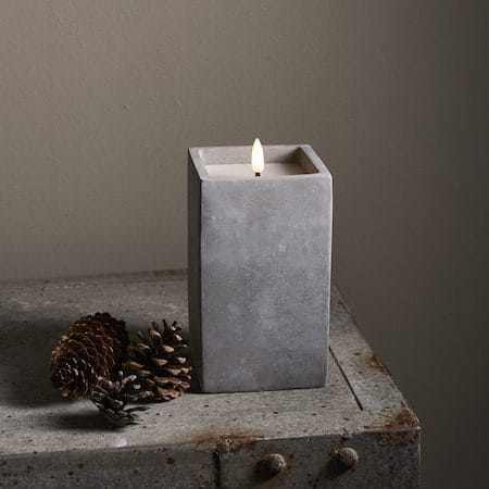 Flamme Cem LED Blockljus 9 cm - grå - Belysning - Dekorationsbelysning - Dekorationsbelysning inomhus - Batteridrivna ljus