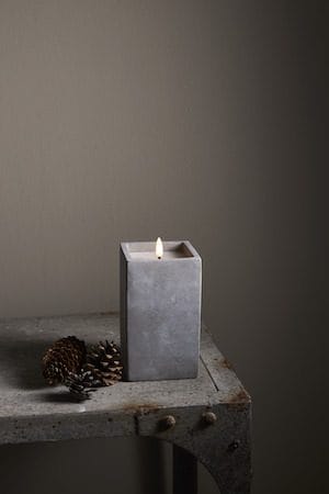 Flamme Cem LED Blockljus 9 cm - grå - Belysning - Dekorationsbelysning - Dekorationsbelysning inomhus - Batteridrivna ljus