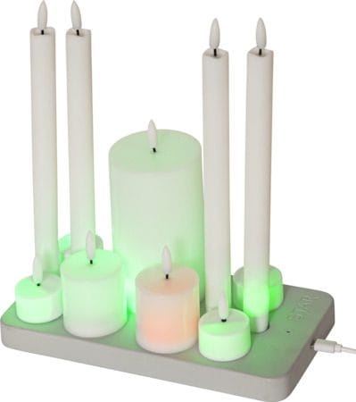 Flamme Charge LED Ljus 24 cm - vit - Belysning - Dekorationsbelysning - Dekorationsbelysning inomhus - Batteridrivna ljus