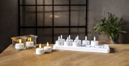 Flamme Charge LED Värmeljus 12-pack - vit - Belysning - Dekorationsbelysning - Dekorationsbelysning inomhus - Batteridrivna ljus