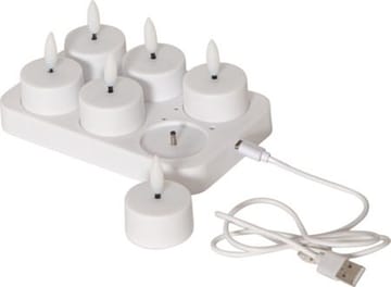 Flamme Charge LED Värmeljus 6-pack - vit - Belysning - Dekorationsbelysning - Dekorationsbelysning inomhus - Batteridrivna ljus
