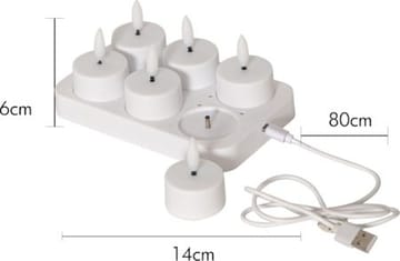 Flamme Charge LED Värmeljus 6-pack - vit - Belysning - Dekorationsbelysning - Dekorationsbelysning inomhus - Batteridrivna ljus