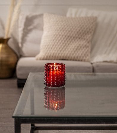 Flamme Dotty LED Ljus 9 cm - röd - Belysning - Dekorationsbelysning - Dekorationsbelysning inomhus - Batteridrivna ljus