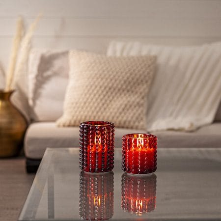 Flamme Dotty LED Ljus 9 cm - röd - Belysning - Dekorationsbelysning - Dekorationsbelysning inomhus - Batteridrivna ljus