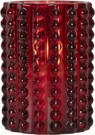 Flamme Dotty LED Ljus 9 cm, röd