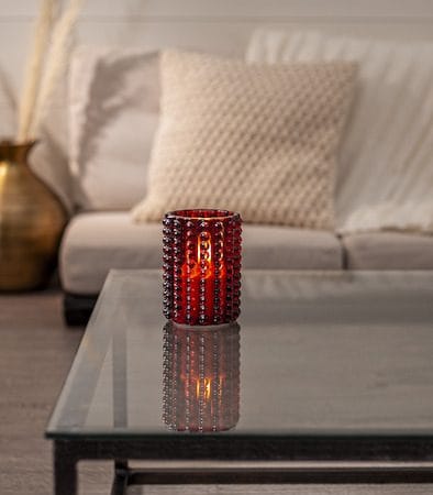 Flamme Dotty LED Ljus 9 cm - röd - Belysning - Dekorationsbelysning - Dekorationsbelysning inomhus - Batteridrivna ljus