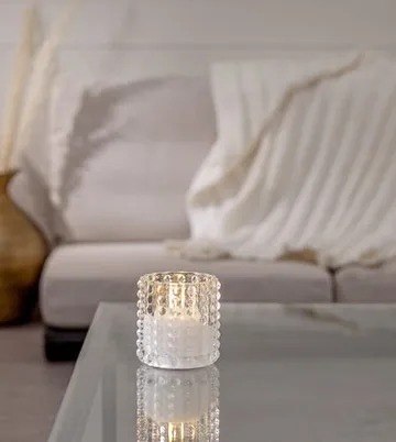 Flamme Dotty LED Ljus 9 cm - transparent - Belysning - Dekorationsbelysning - Dekorationsbelysning inomhus - Batteridrivna ljus