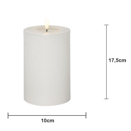 Flamme Flow Big LED Blockljus 17,5 cm - vit - Belysning - Dekorationsbelysning - Dekorationsbelysning inomhus - Batteridrivna ljus