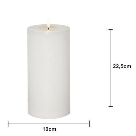 Flamme Flow Big LED Blockljus 22,5 cm - vit - Belysning - Dekorationsbelysning - Dekorationsbelysning inomhus - Batteridrivna ljus
