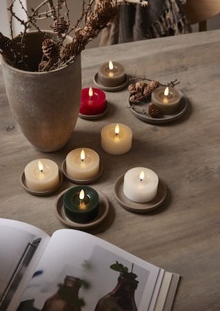 Flamme Flow LED Värmeljus 2-pack 7 cm - vit - Belysning - Dekorationsbelysning - Dekorationsbelysning inomhus - Batteridrivna ljus