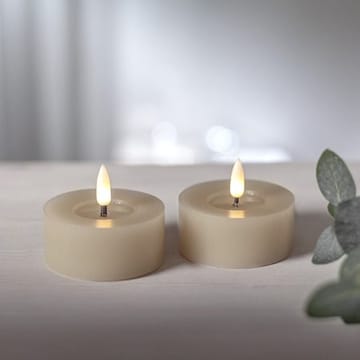 Flamme Flow LED Värmeljus 2-pack 7 cm - beige - Belysning - Dekorationsbelysning - Dekorationsbelysning inomhus - Batteridrivna ljus