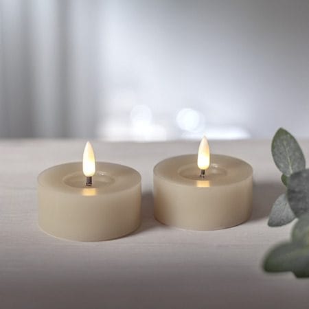 Flamme Flow LED Värmeljus 2-pack 7 cm - beige - Belysning - Dekorationsbelysning - Dekorationsbelysning inomhus - Batteridrivna ljus