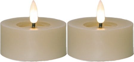 Flamme Flow LED Värmeljus 2-pack 7 cm - beige - Belysning - Dekorationsbelysning - Dekorationsbelysning inomhus - Batteridrivna ljus