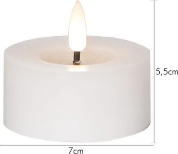 Flamme Flow LED Värmeljus 2-pack 7 cm - vit - Belysning - Dekorationsbelysning - Dekorationsbelysning inomhus - Batteridrivna ljus