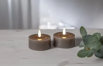 Flamme Flow LED Värmeljus 2-pack 7 cm - mullvad - Belysning - Dekorationsbelysning - Dekorationsbelysning inomhus - Batteridrivna ljus