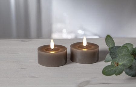 Flamme Flow LED Värmeljus 2-pack 7 cm - mullvad - Belysning - Dekorationsbelysning - Dekorationsbelysning inomhus - Batteridrivna ljus