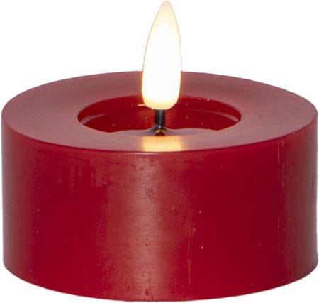 Flamme Flow LED Värmeljus 2-pack 7 cm, röd