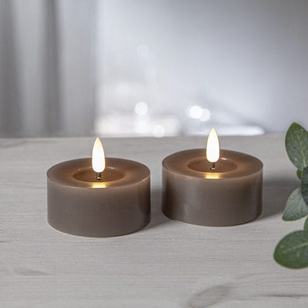 Flamme Flow LED Värmeljus 2-pack 7 cm - mullvad - Belysning - Dekorationsbelysning - Dekorationsbelysning inomhus - Batteridrivna ljus