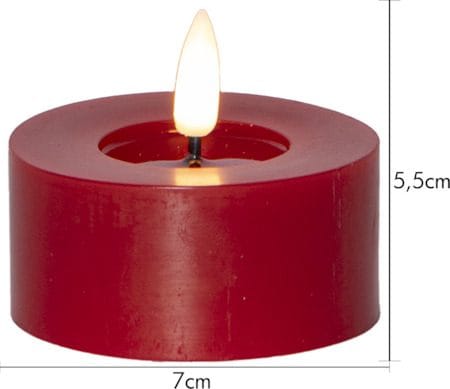 Flamme Flow LED Värmeljus 2-pack 7 cm - röd - Belysning - Dekorationsbelysning - Dekorationsbelysning inomhus - Batteridrivna ljus