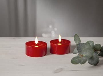 Flamme Flow LED Värmeljus 2-pack 7 cm - röd - Belysning - Dekorationsbelysning - Dekorationsbelysning inomhus - Batteridrivna ljus
