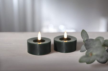 Flamme Flow LED Värmeljus 2-pack 7 cm - grön - Belysning - Dekorationsbelysning - Dekorationsbelysning inomhus - Batteridrivna ljus