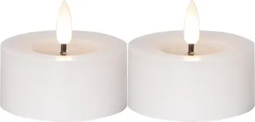 Flamme Flow LED Värmeljus 2-pack 7 cm - vit - Belysning - Dekorationsbelysning - Dekorationsbelysning inomhus - Batteridrivna ljus
