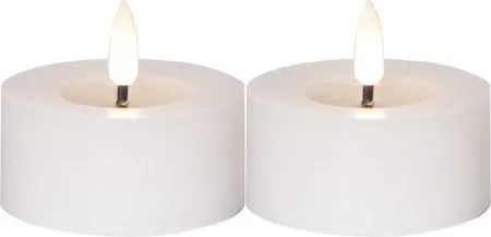 Flamme Flow LED Värmeljus 2-pack 7 cm - vit - Belysning - Dekorationsbelysning - Dekorationsbelysning inomhus - Batteridrivna ljus