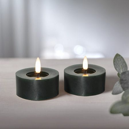 Flamme Flow LED Värmeljus 2-pack 7 cm - grön - Belysning - Dekorationsbelysning - Dekorationsbelysning inomhus - Batteridrivna ljus