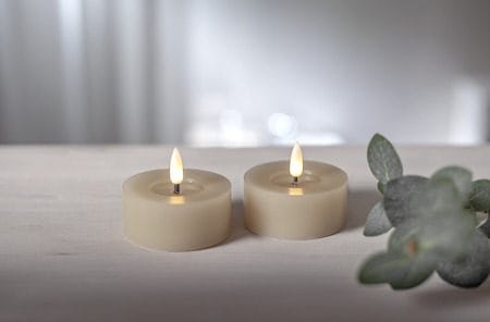 Flamme Flow LED Värmeljus 2-pack 7 cm - beige - Belysning - Dekorationsbelysning - Dekorationsbelysning inomhus - Batteridrivna ljus