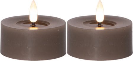 Flamme Flow LED Värmeljus 2-pack 7 cm - mullvad - Belysning - Dekorationsbelysning - Dekorationsbelysning inomhus - Batteridrivna ljus