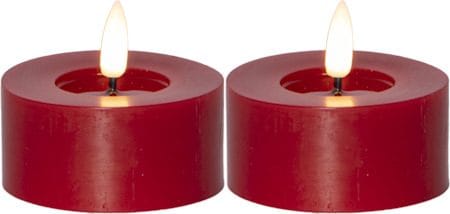 Flamme Flow LED Värmeljus 2-pack 7 cm - röd - Belysning - Dekorationsbelysning - Dekorationsbelysning inomhus - Batteridrivna ljus