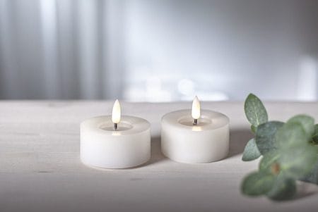 Flamme Flow LED Värmeljus 2-pack 7 cm - vit - Belysning - Dekorationsbelysning - Dekorationsbelysning inomhus - Batteridrivna ljus