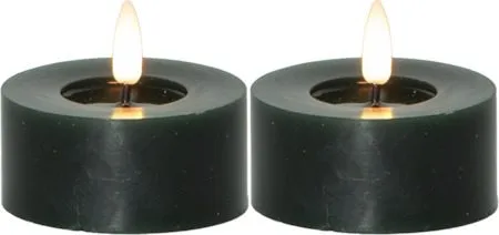 Flamme Flow LED Värmeljus 2-pack 7 cm - grön - Belysning - Dekorationsbelysning - Dekorationsbelysning inomhus - Batteridrivna ljus