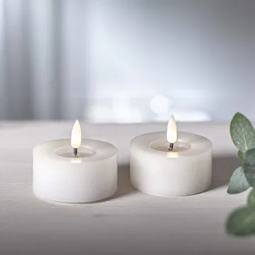 Flamme Flow LED Värmeljus 2-pack 7 cm - vit - Belysning - Dekorationsbelysning - Dekorationsbelysning inomhus - Batteridrivna ljus
