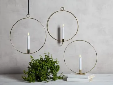 Flamme Ring Inomhusdekoration 28.5 cm - mässing/vit - Belysning - Dekorationsbelysning - Dekorationsbelysning inomhus - Batteridrivna ljus