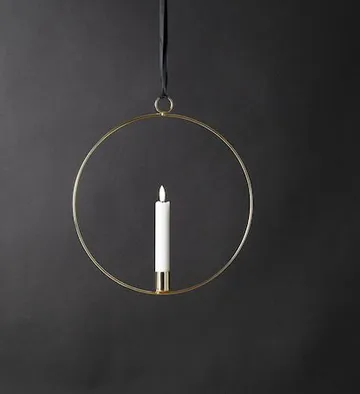 Flamme Ring Inomhusdekoration 28.5 cm - mässing/vit - Belysning - Dekorationsbelysning - Dekorationsbelysning inomhus - Batteridrivna ljus