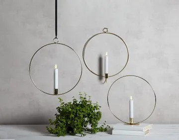 Flamme Ring Inomhusdekoration 28.5 cm - mässing/vit - Belysning - Dekorationsbelysning - Dekorationsbelysning inomhus - Batteridrivna ljus
