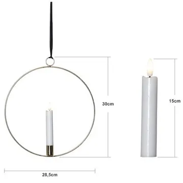 Flamme Ring Inomhusdekoration 28.5 cm - mässing/vit - Belysning - Dekorationsbelysning - Dekorationsbelysning inomhus - Batteridrivna ljus