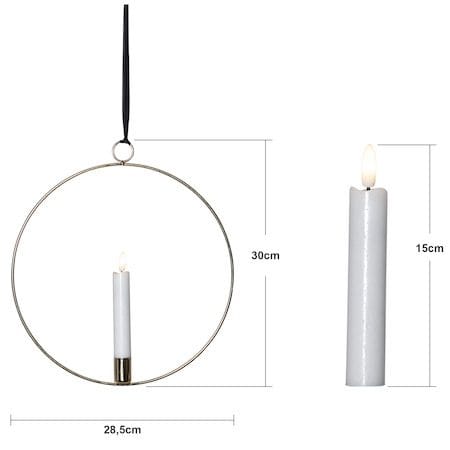 Flamme Ring Inomhusdekoration 28.5 cm - mässing/vit - Belysning - Dekorationsbelysning - Dekorationsbelysning inomhus - Batteridrivna ljus