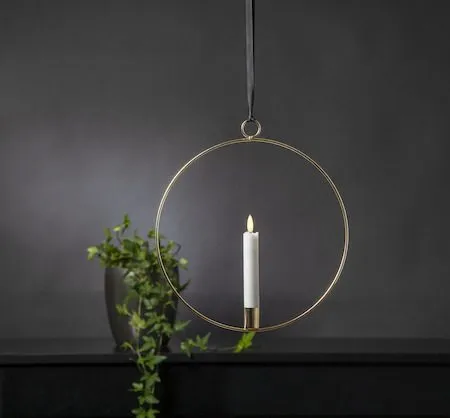 Flamme Ring Inomhusdekoration 28.5 cm - mässing/vit - Belysning - Dekorationsbelysning - Dekorationsbelysning inomhus - Batteridrivna ljus