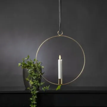 Flamme Ring Inomhusdekoration 28.5 cm - mässing/vit - Belysning - Dekorationsbelysning - Dekorationsbelysning inomhus - Batteridrivna ljus