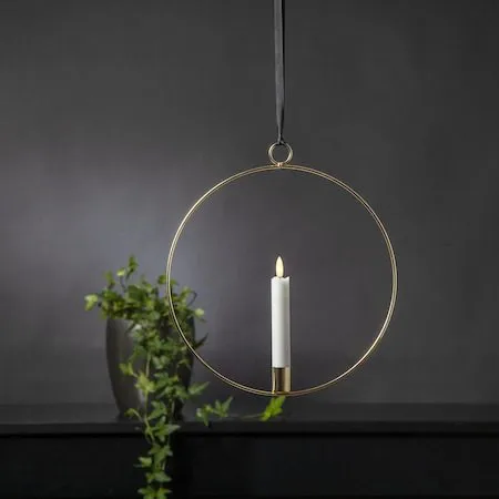 Flamme Ring Inomhusdekoration 28.5 cm - mässing/vit - Belysning - Dekorationsbelysning - Dekorationsbelysning inomhus - Batteridrivna ljus